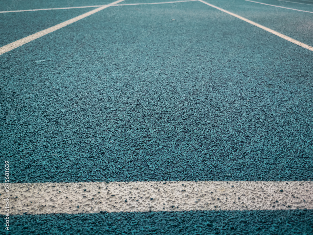 Fototapeta premium Athletics Track Running Stadium with vintage style. closeup