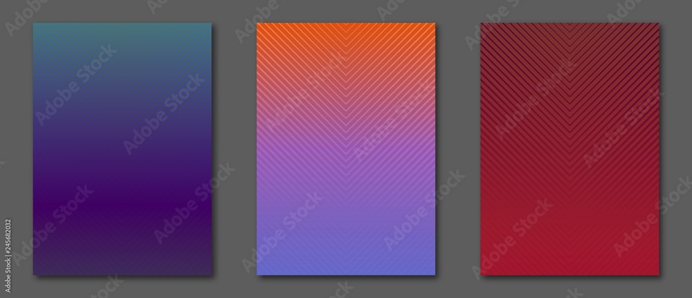 Obraz premium Collection A4 size minimal covers design. Cool colorful halftone gradients. Future geometric template. Eps10 vector.