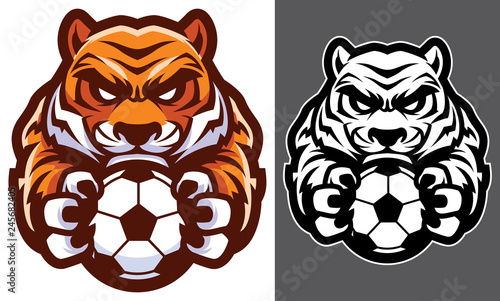 Tiger Football Soccer Mascot