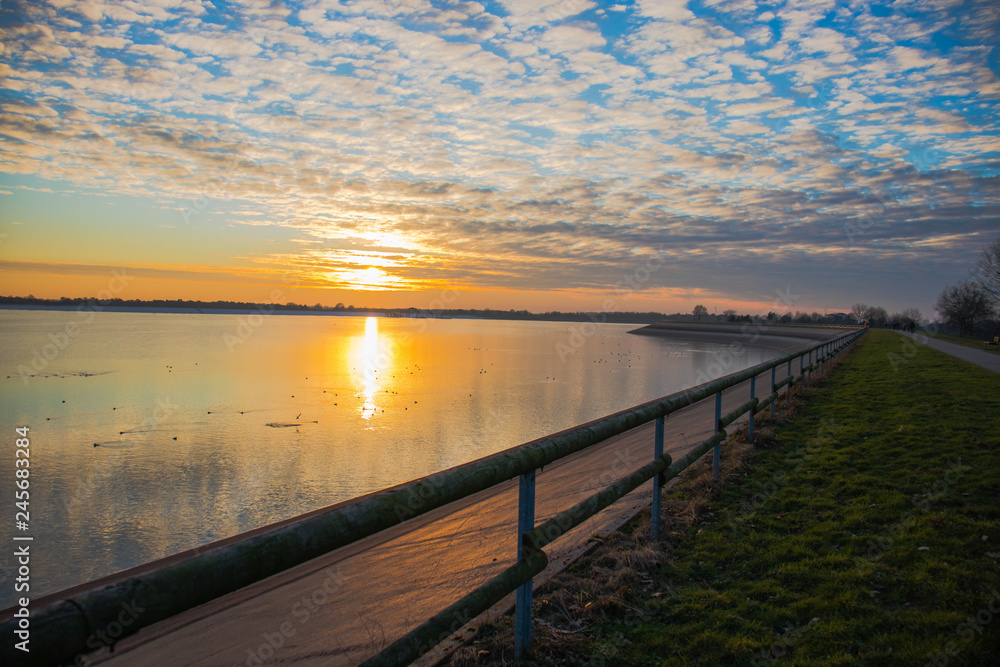 Fototapeta premium sunset on lake