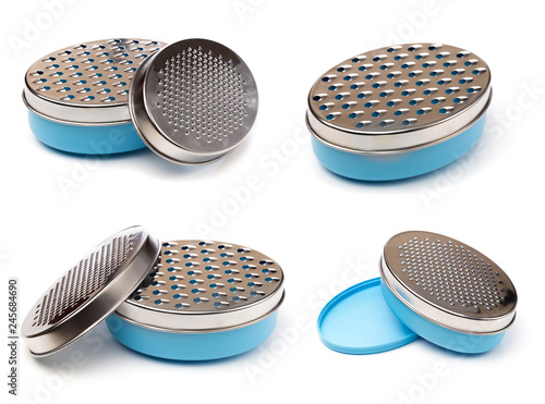 set of bowls grater isolated on white