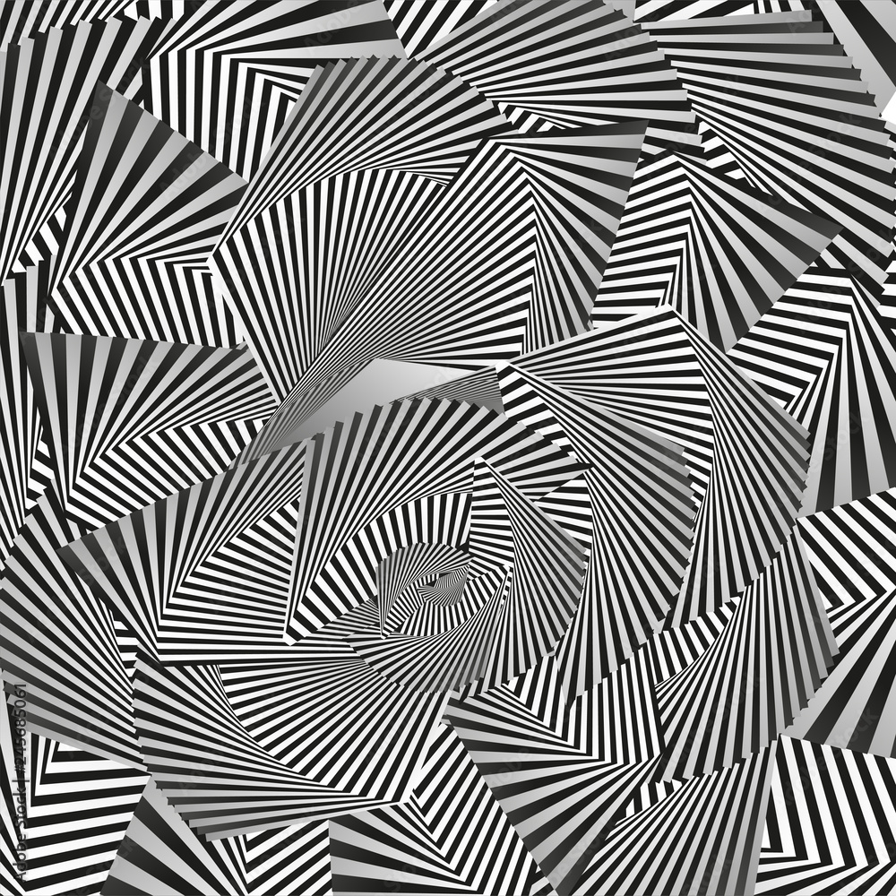 Illustration of the style of Escher. Hypnotic texture for psychology or philosophy..