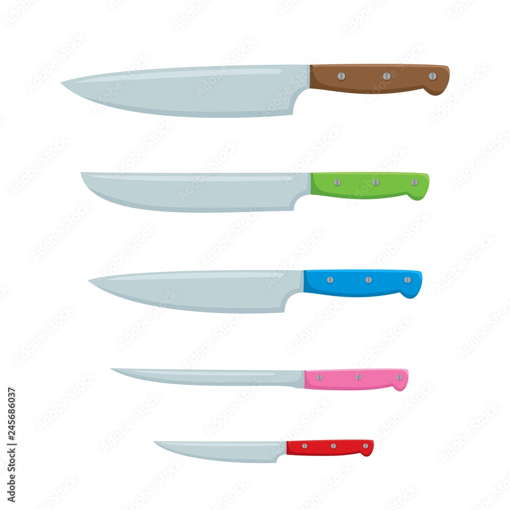 Vector set of cartoon knife isolated on white background Vector set of cartoon knife isolated on white background
