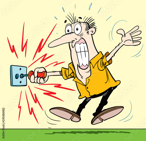Electric shock. Vector