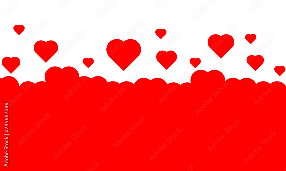 flying hearts background vector