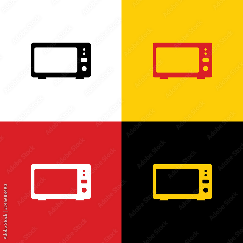 Microwave sign illustration. Vector. Icons of german flag on corresponding colors as background. Illustration. Microwave sign illustration. Vector. Icons of german flag on corresponding colors as background. Illustration.