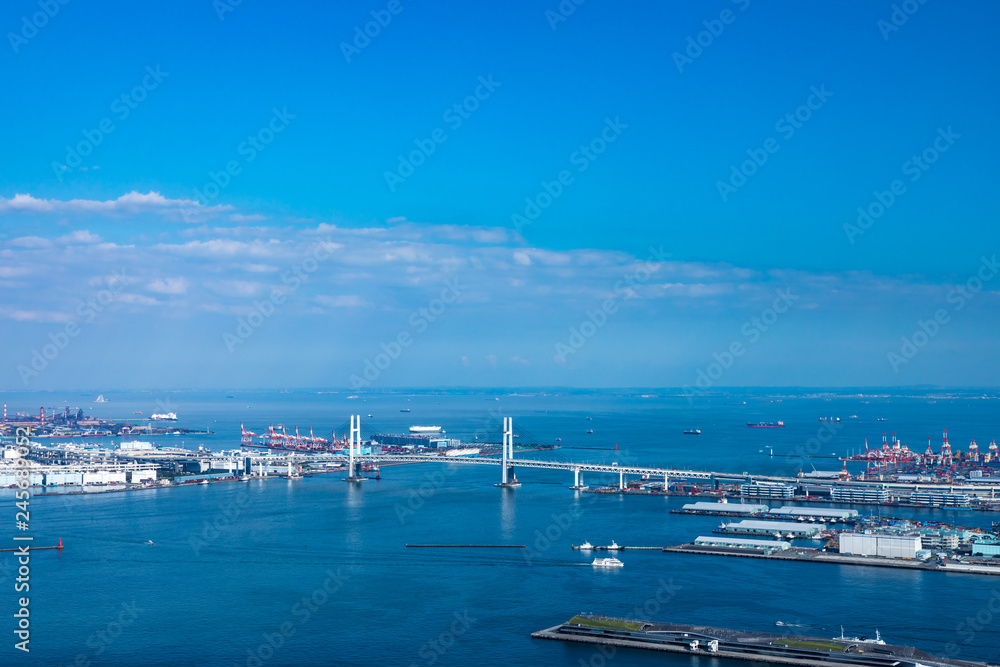 (神奈川県ｰ都市風景)高層展望台から見る横浜の風景９