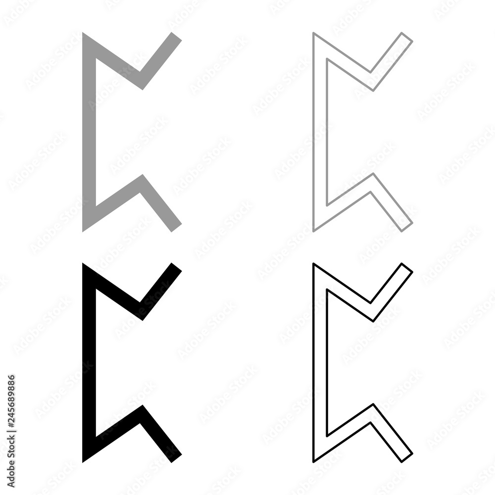 Perth rune pertho pear hidden game symbol icon set grey black color illustration outline flat style simple image Perth rune pertho pear hidden game symbol icon set grey black color illustration outline flat style simple image