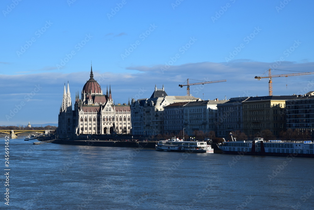 Fototapeta premium Budapest - Danube & Hungarian Parliament