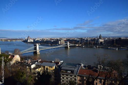 Budapest - Danube and Chain Bridge panorama