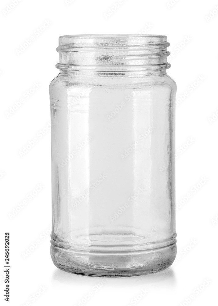 Empty glass jar isolated Empty glass jar isolated