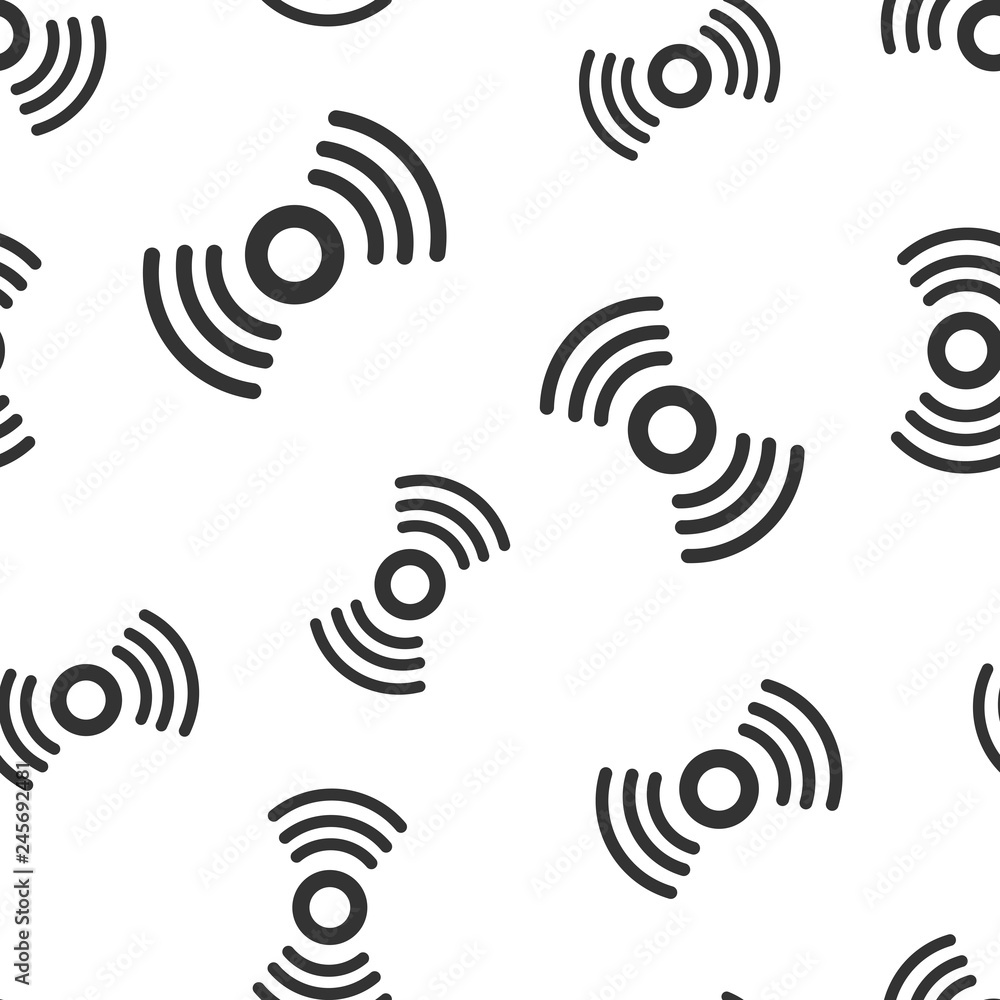 Motion sensor icon seamless pattern background. Sensor waves vector illustration. Security connection symbol pattern. Motion sensor icon seamless pattern background. Sensor waves vector illustration. Security connection symbol pattern.