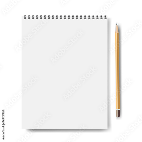 Notebook Mockup Isolated With Pencil