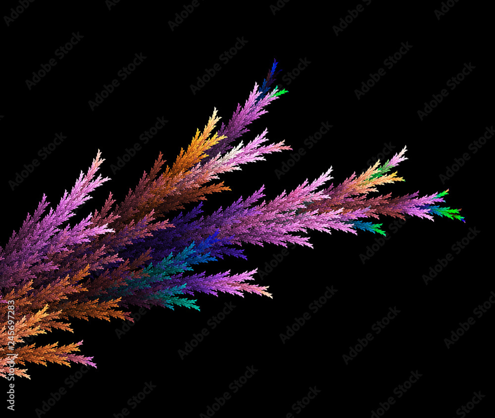 Multicolor fractal flower on black background. Multicolor fractal flower on black background.