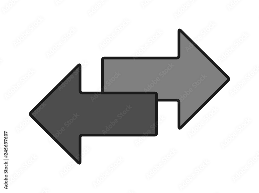 Exchange arrow transfer icon, logo. Vector isloated on white background Exchange arrow transfer icon, logo. Vector isloated on white background