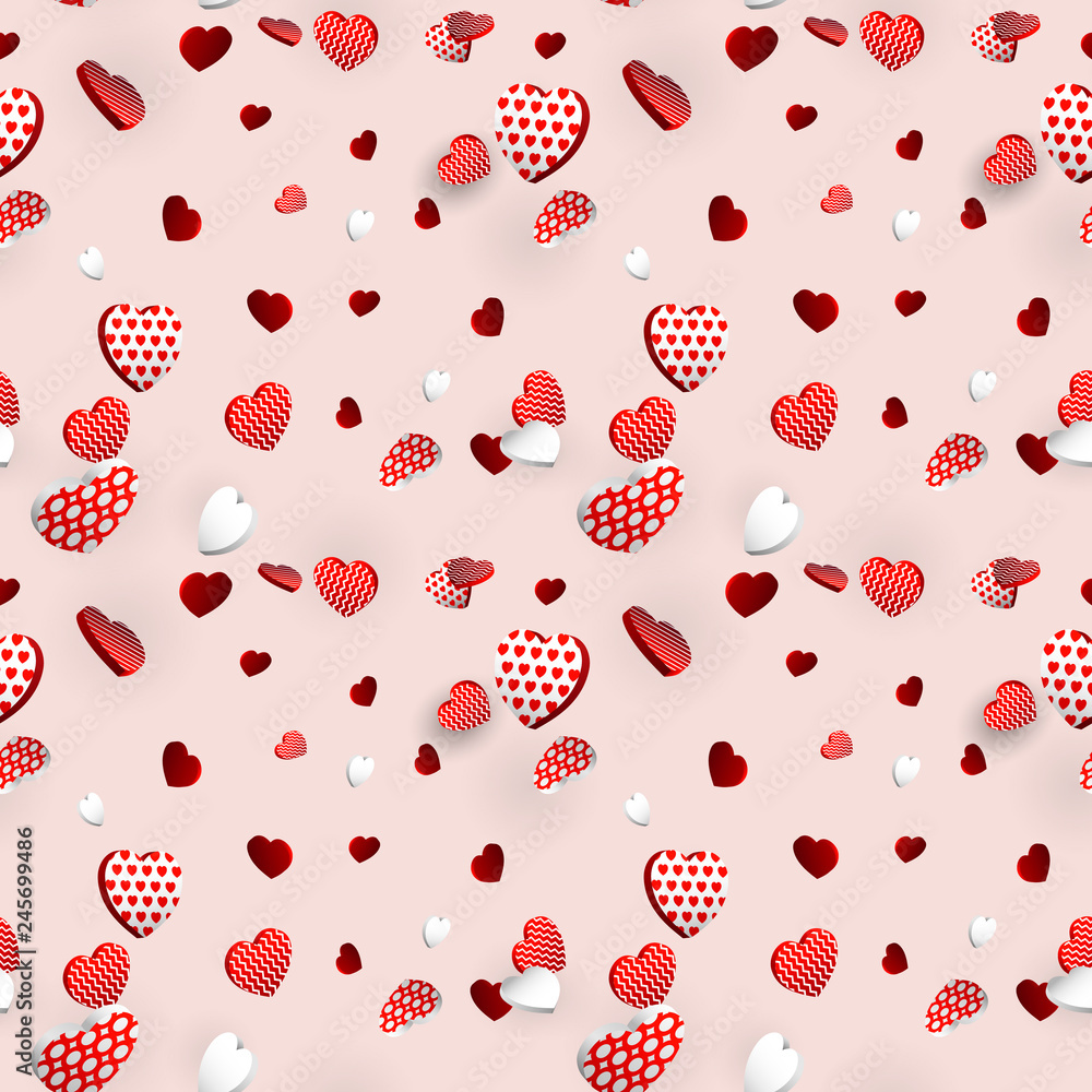 Seamless Pattern with Heart and Word Love Romantic Background for  Valentines Day Design Cards Social Media Templates Covers Wrapping Paper  9275385 Vector Art at Vecteezy