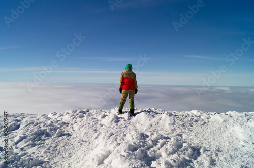  Winter adventures. Summit. Carpathians. Ukraine.