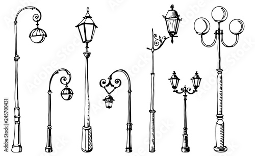 Street light. Vector illustration. Vector isolate element.