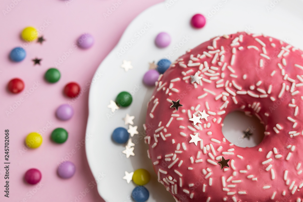 donuts in strawberry glazed donuts in strawberry glazed