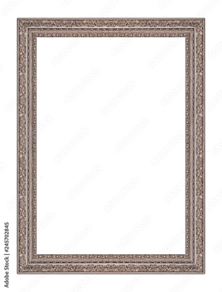 Silver frame for paintings, mirrors or photo isolated on white background Silver frame for paintings, mirrors or photo isolated on white background