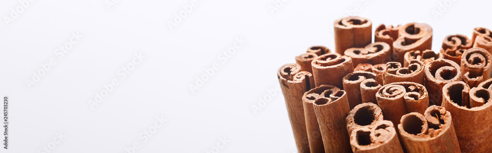 Cinnamon sticks, copy space, mockup Cinnamon sticks, copy space, mockup