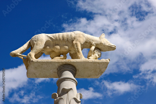The Capitoline Wolf (Lupa Capitolina) in Siena, Tuscany, Italy, Europe