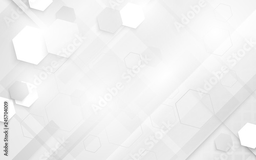 Abstract futuristic white geometric digital technology concept background