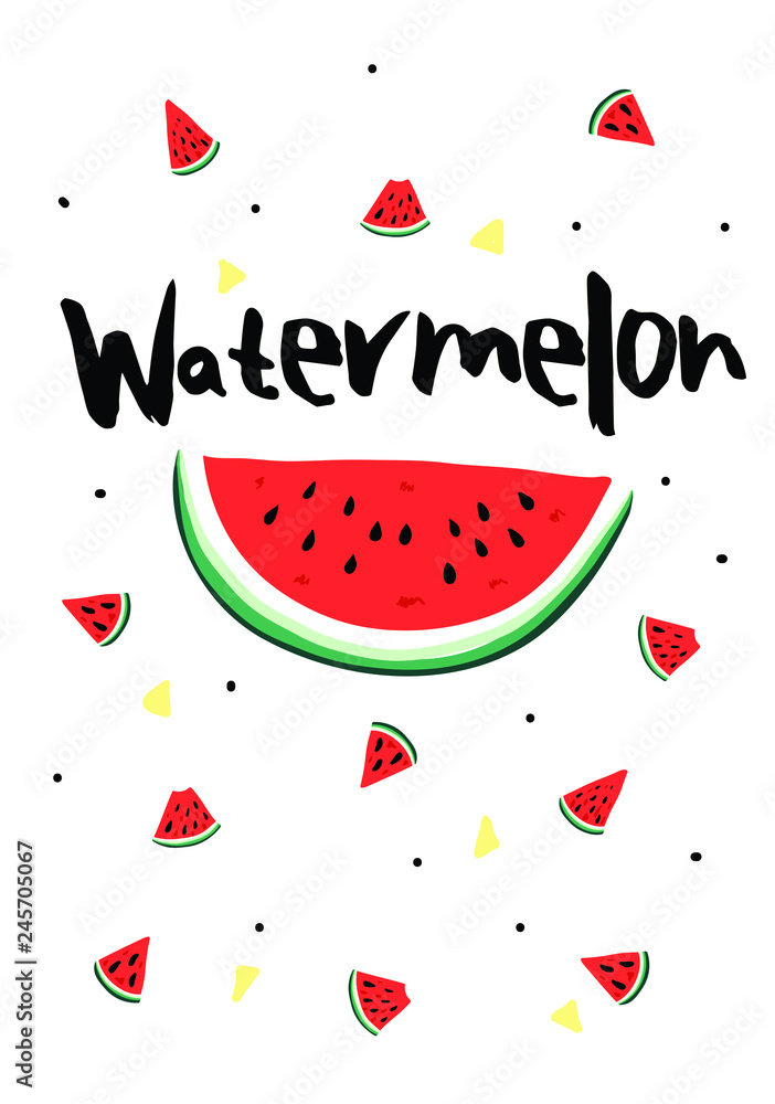 Watermelon graphic for fashion or other uses in vector Watermelon graphic for fashion or other uses in vector