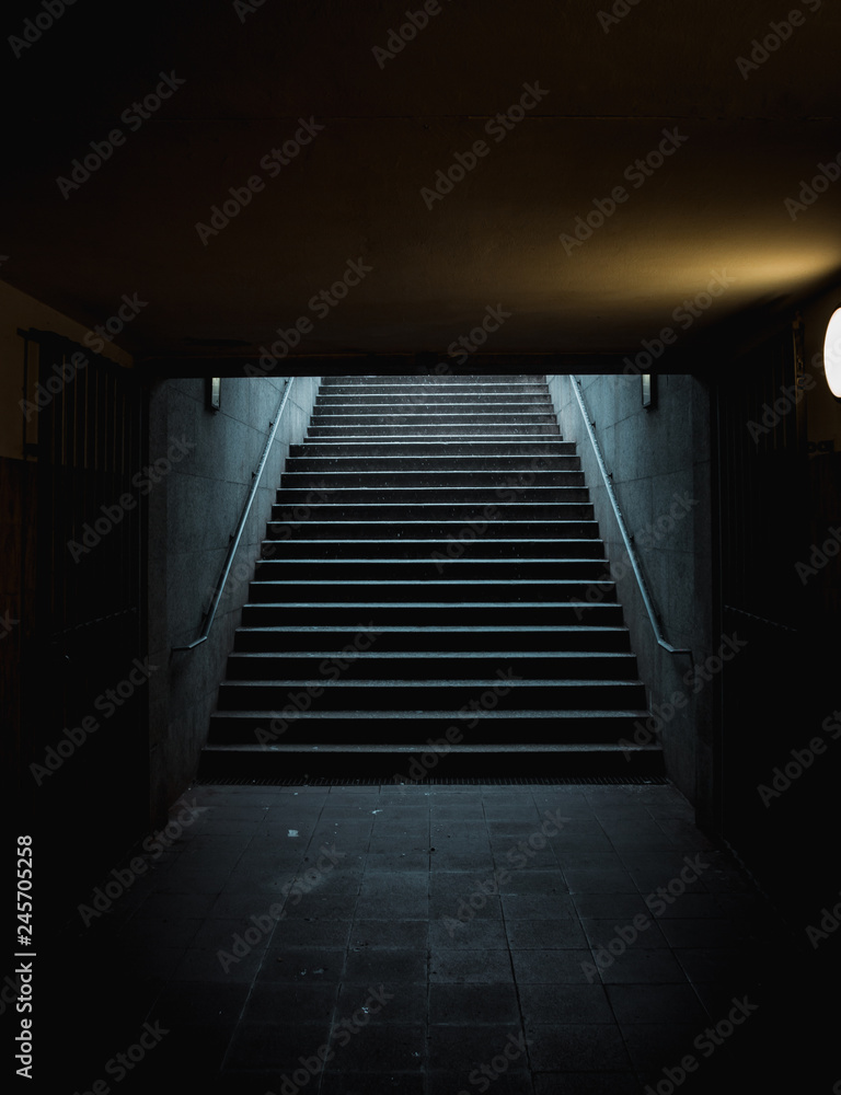 Fototapeta premium Staircase exit from the tunnel to the Victory Column in Berlin. Germany