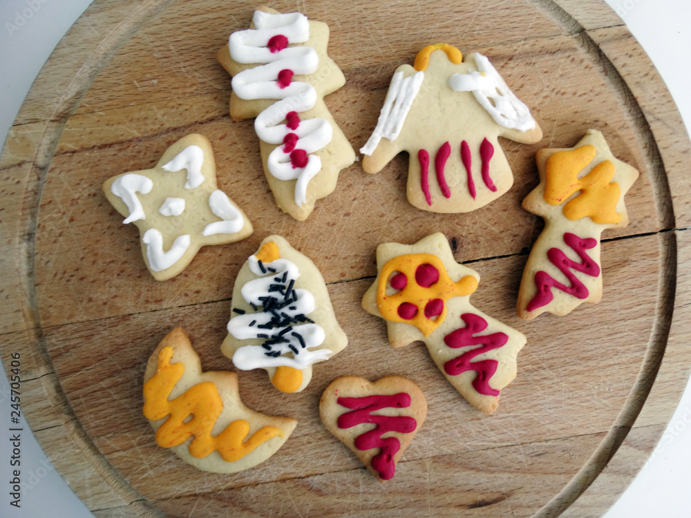 Mixture of Colorful Christmas Cookies