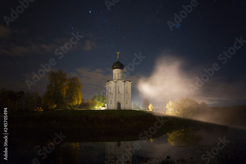 Church of Intercession upon Nerl River. (Bogolubovo, Vladimir region, Golden Ring of Russia) in night