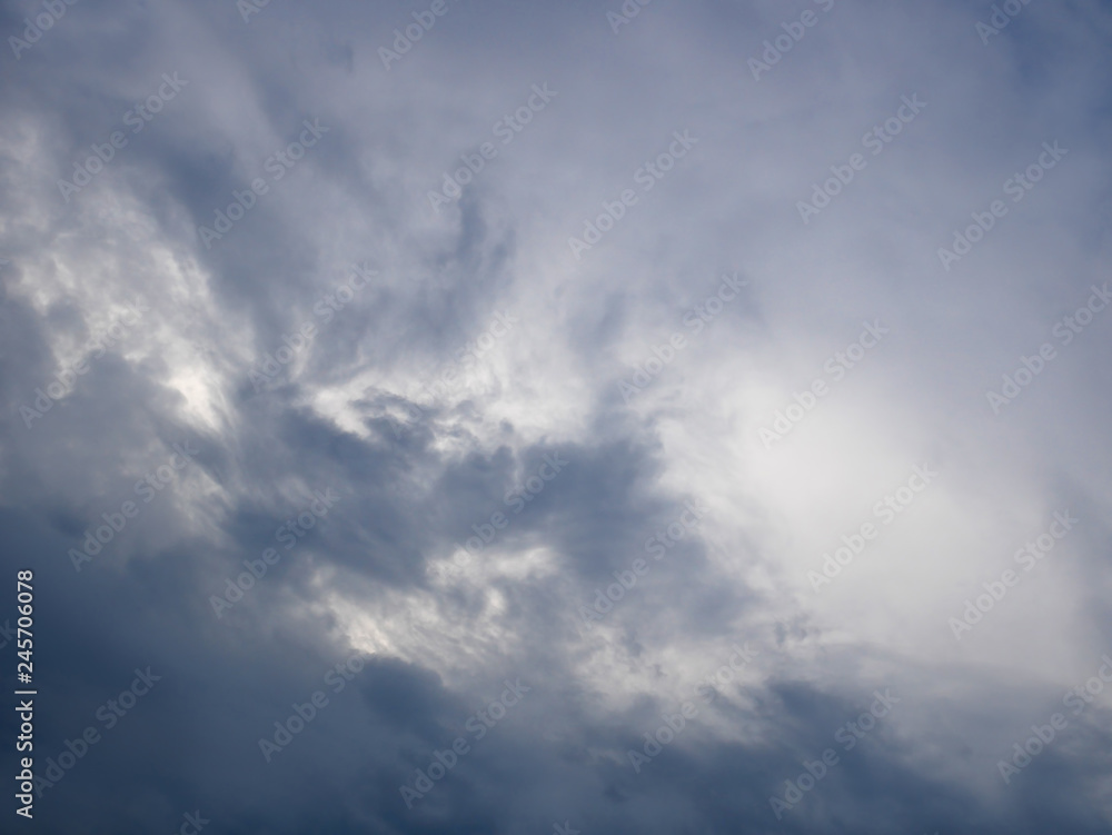 Dark and light bluish tragic cloudscape