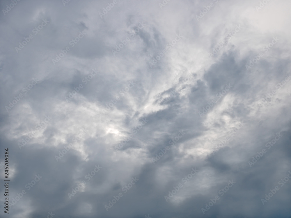 Grey and bluish tragic cloudscape