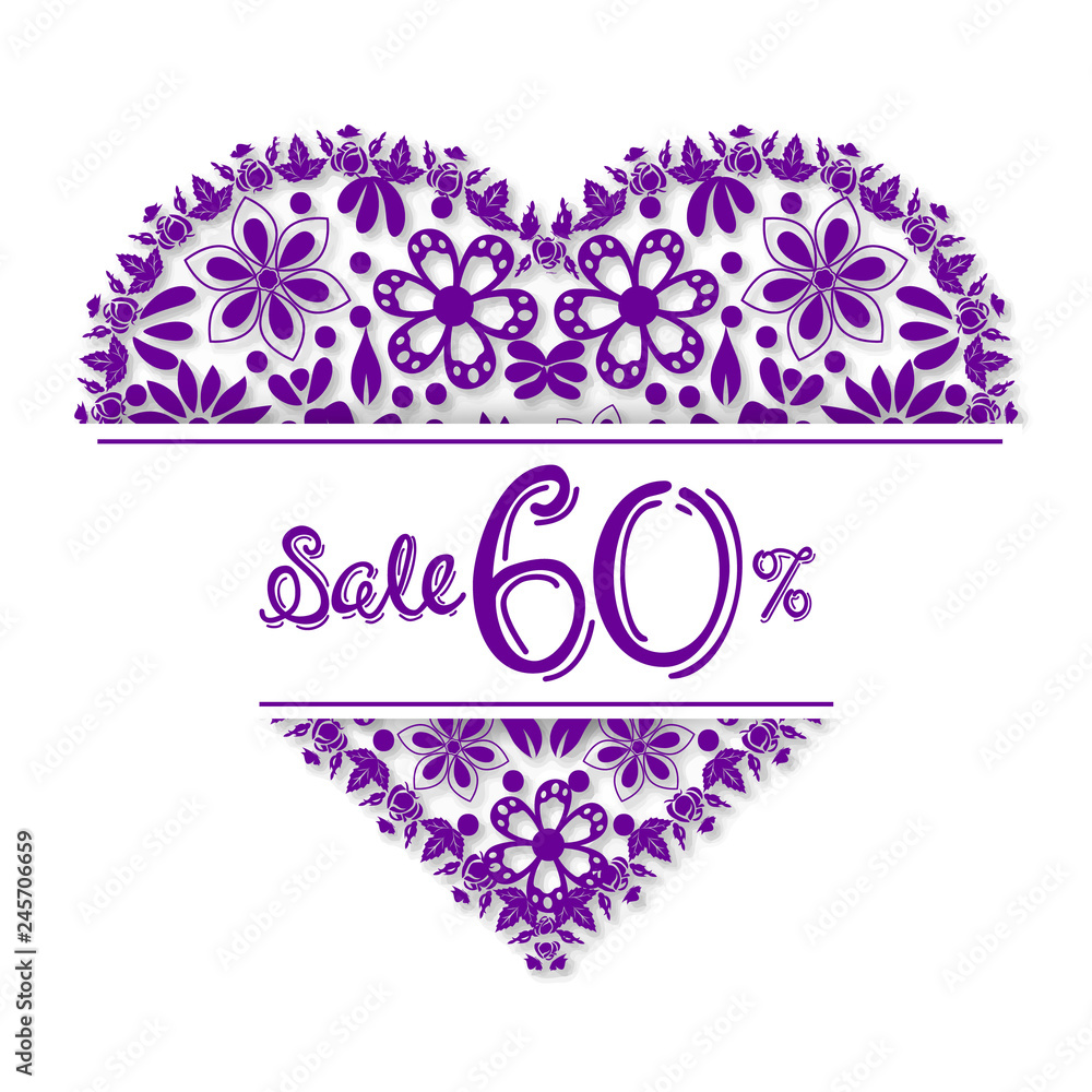  Valentine's Day tracery heart, 60 percent discount