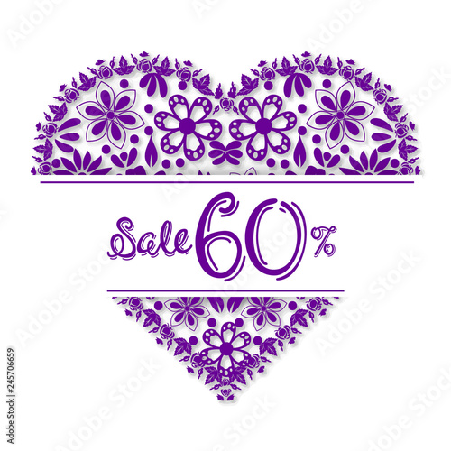  Valentine's Day tracery heart, 60 percent discount