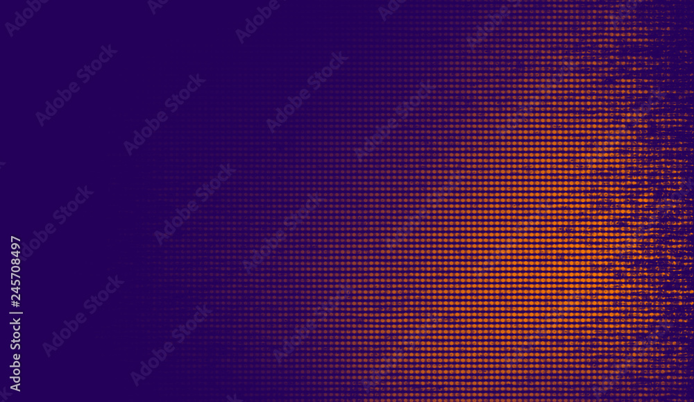 Abstract duotone background . Halftone texture . Trendy synthwave cyberpunk gradient design.