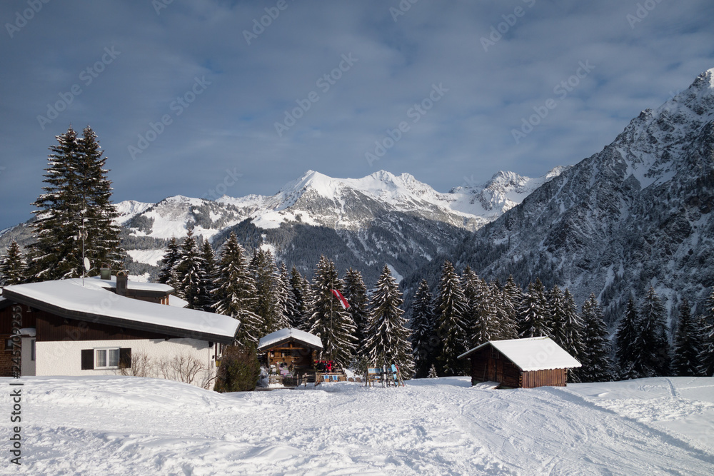 Winterlandschaft in den Alpen - Kleinwalsertal