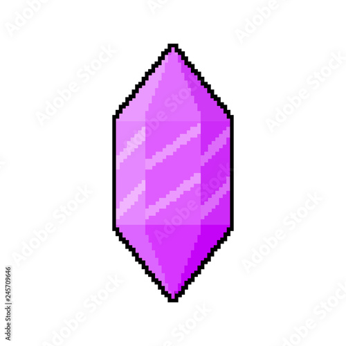 Blue pixel diamond. Vector illustration.