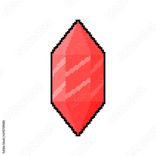 Blue pixel diamond. Vector illustration.