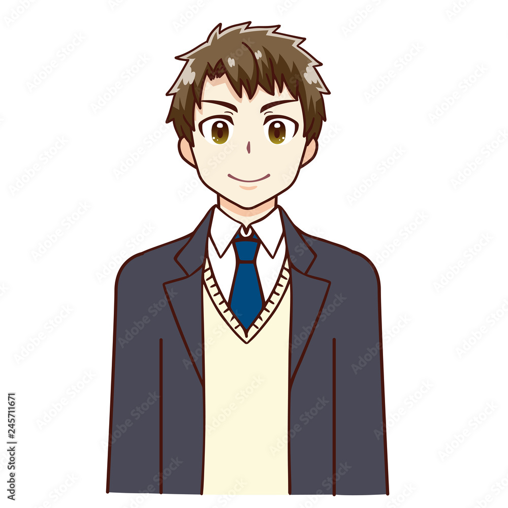 男子学生上半身stock Vector Adobe Stock 男子学生上半身stock Vector Adobe Stock