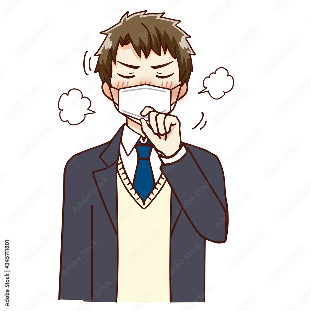 男子 学生 風邪 咳 男子 学生 風邪 咳