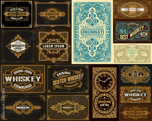 Pack of 16 vintage designs for packing