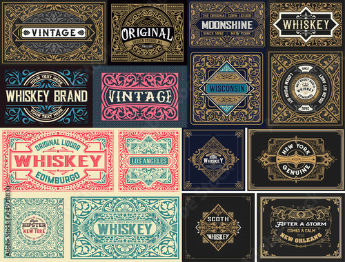 Pack of 16 vintage labels.