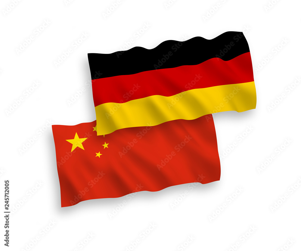 Flags of Germany and China on a white background Flags of Germany and China on a white background