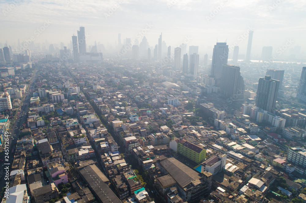 Air pollution in Bangkok has been worsening with modern building
