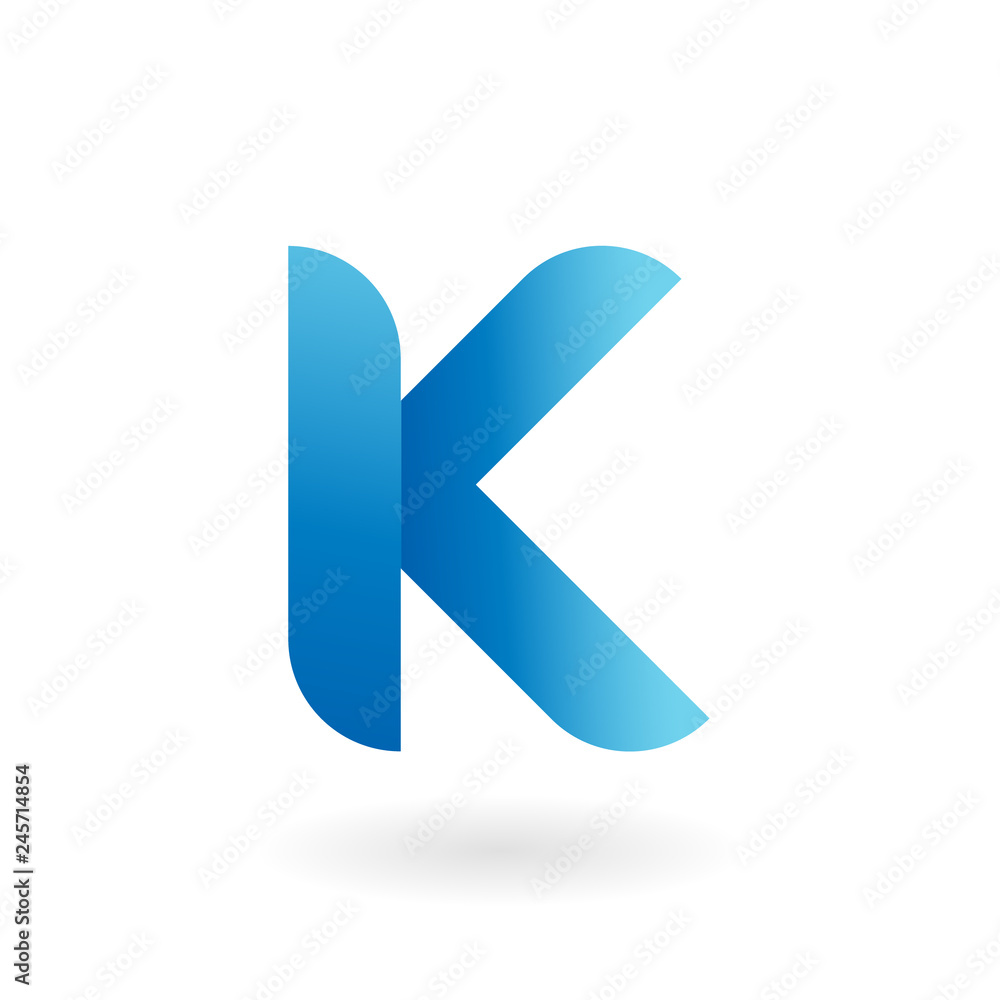 K letter blue flat vector logo template K letter blue flat vector logo template