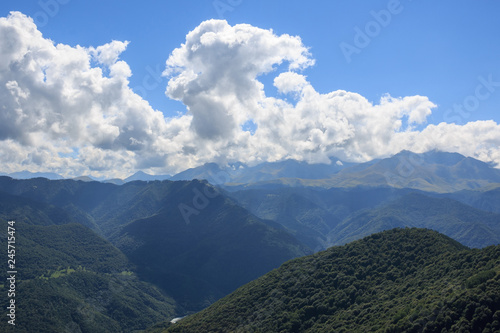 Closeup view mountains and valley scenes in national park Caucasus  Russia