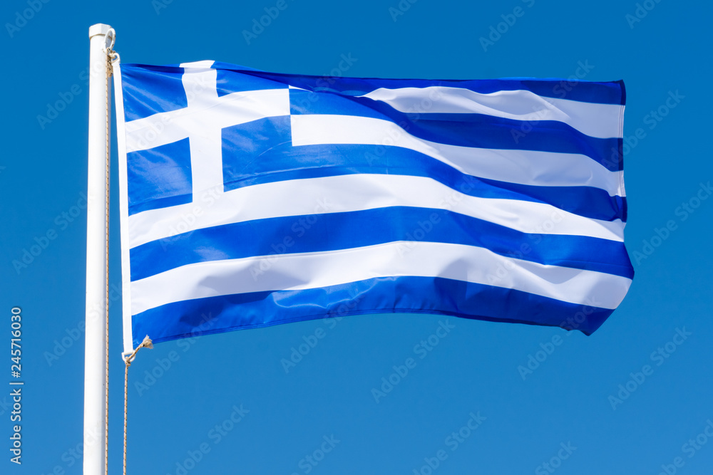 Obraz premium developing in the wind the flag of Greece