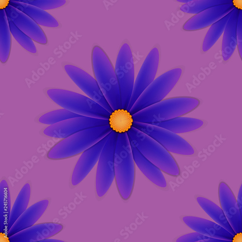 pattern with flowers with violet petals