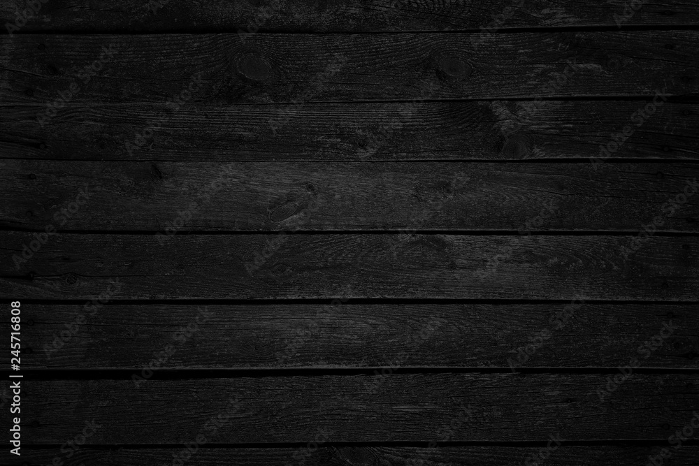 black wooden planks background - obrazy, fototapety, plakaty 
